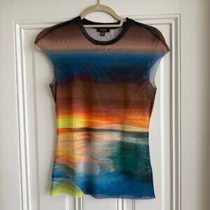 AFRM Nina Mesh Top - Ocean Ombre - Size M